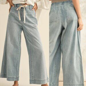 Miou Muse Wide-Leg Drawstring Jeans